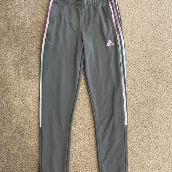 adidas Bottoms Adidas Gray Pastel Track Pants With Zippers On